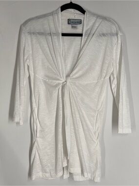 Portocruz White Knot-Front Women's Cardigan